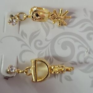 Gold plated spur earrings